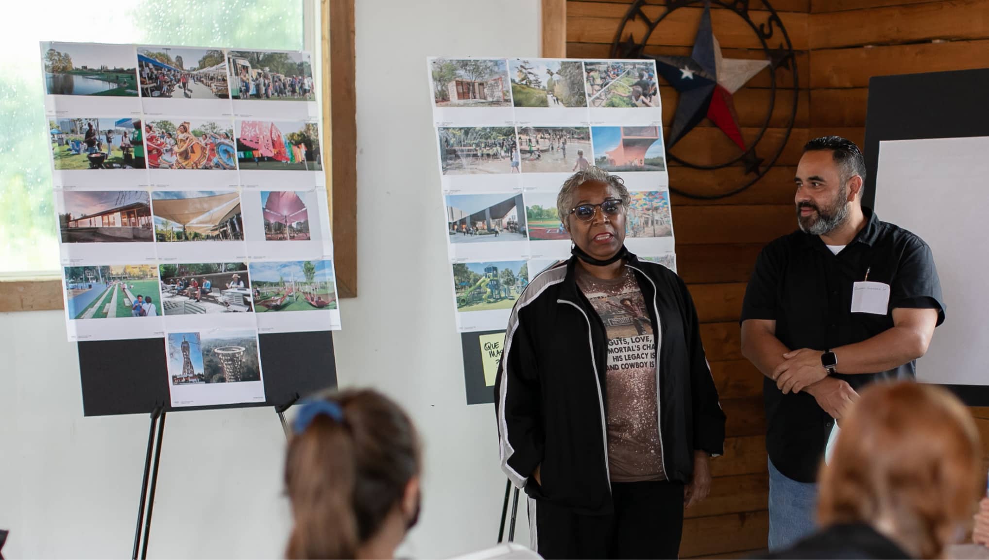 Marsha Jackson and her neighbors, many of whom have lived in the area for decades, gather at a community meeting to discuss the Floral Farms park plan.