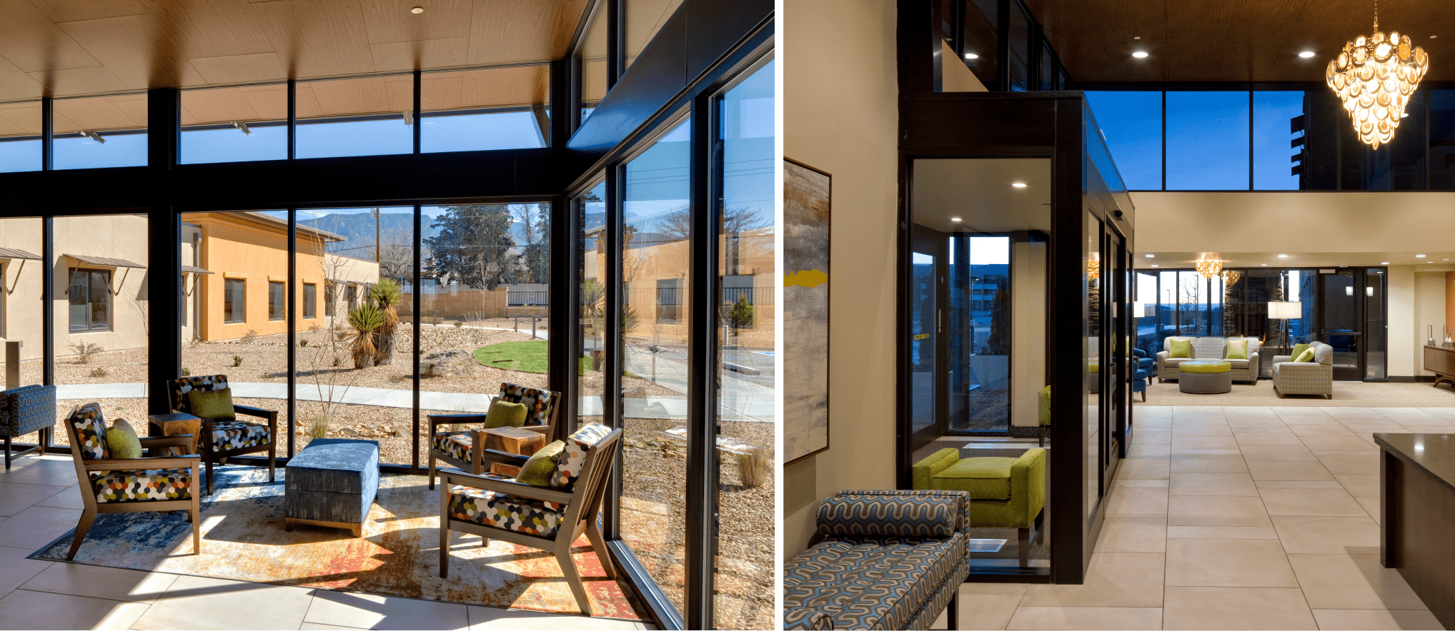 Comfortable indoor and outdoor spaces provide for small and large gatherings at The Watermark at Cherry Hills in Albuquerque.